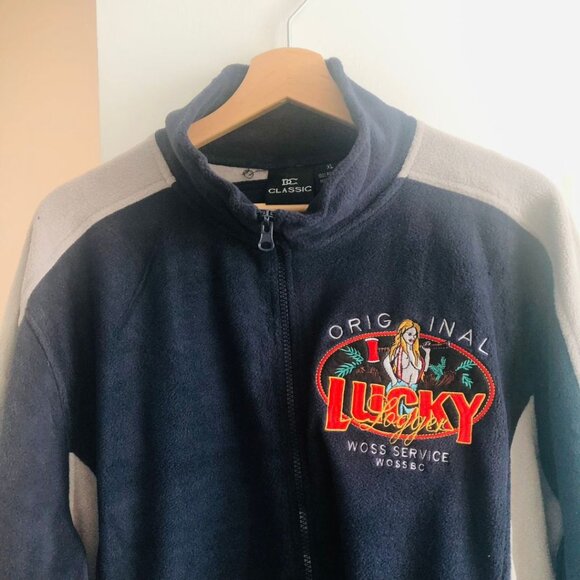 NWOT - DC Classic Blue and Grey Lucky Logger Fleece Zipper Jacket - XL - Picture 4 of 13